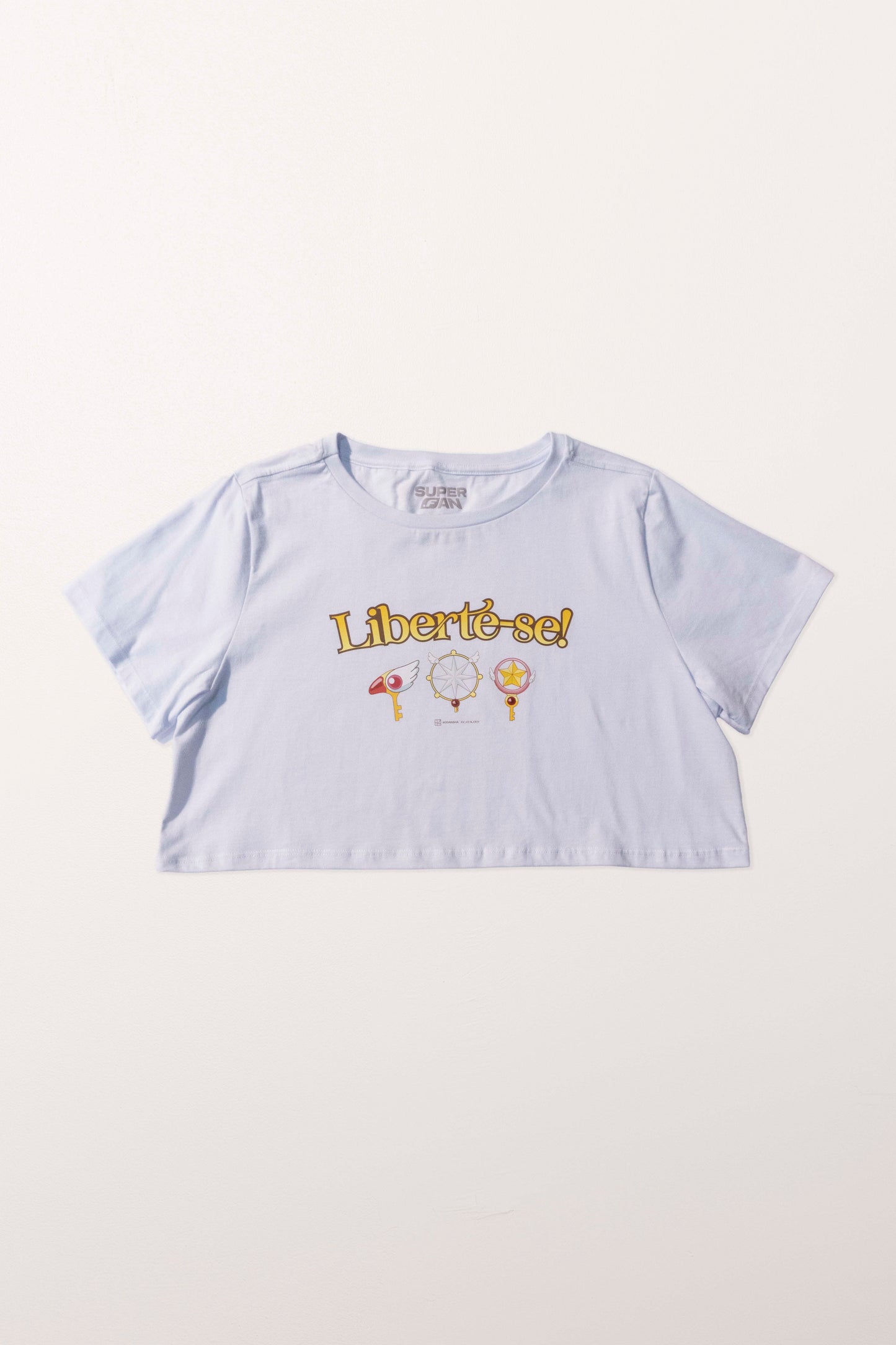 Cropped Branco Cardcaptor Sakura Chaves Clow, Sakura e Transparente