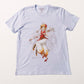Camiseta Branca Cardcaptor Sakura Traje de Batalha Sakura "Chamas"