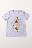 Camiseta Branca Cardcaptor Sakura Traje de Batalha Sakura "Chamas"