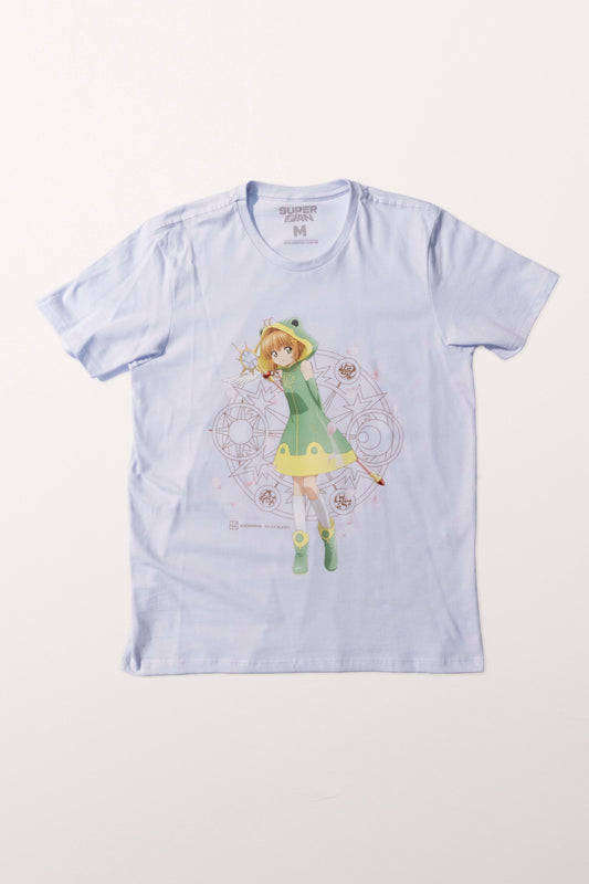 Camiseta Branca Cardcaptor Sakura Traje de Batalha Sakura "Sapo"
