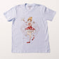 Camiseta Branca Cardcaptor Sakura Traje de Batalha Sakura "Rosas"