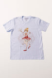 Camiseta Branca Cardcaptor Sakura Traje de Batalha Sakura "Rosas"