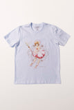 Camiseta Branca Cardcaptor Sakura Traje de Batalha Sakura "Flores"