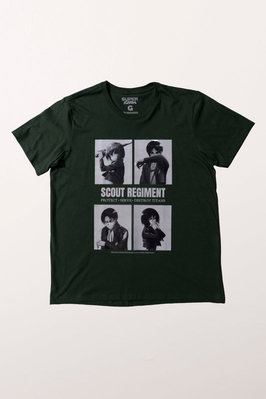 Camiseta Verde Musgo Attack on Titan Divisão de Reconhecimento