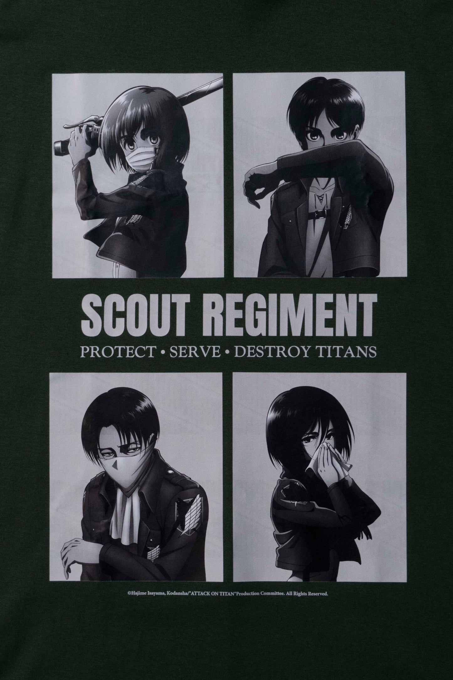 Camiseta Verde Musgo Attack on Titan Divisão de Reconhecimento