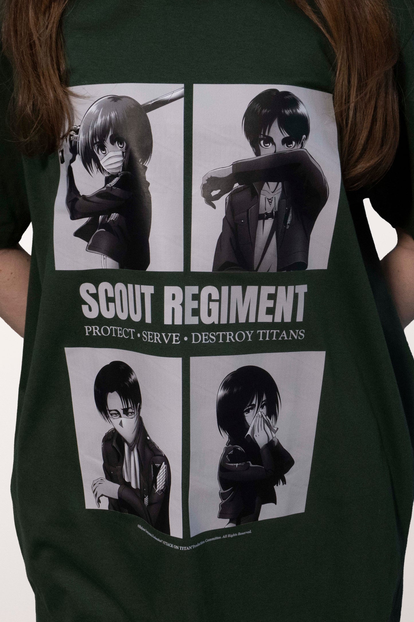 Camiseta Verde Musgo Attack on Titan Divisão de Reconhecimento