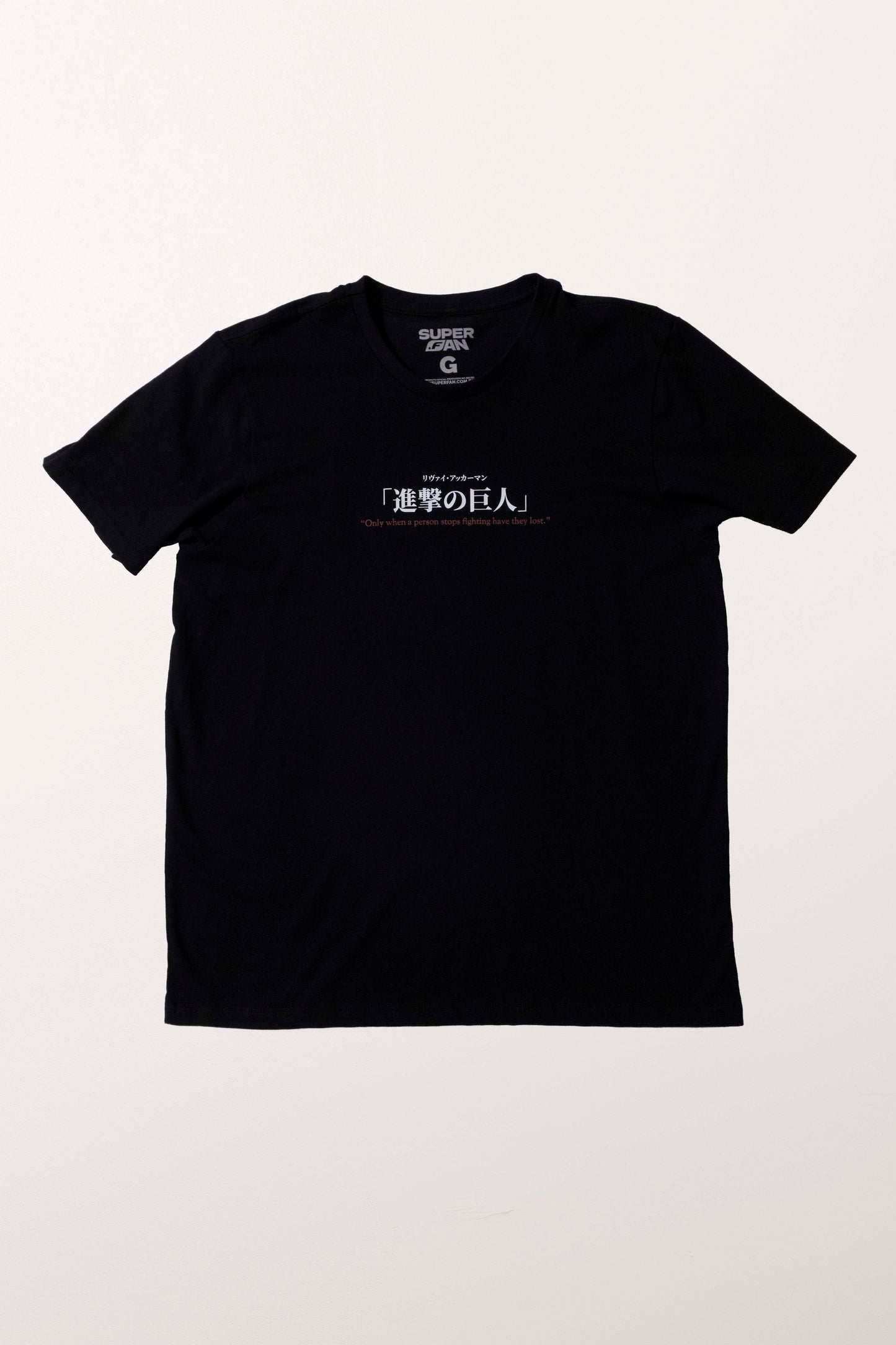Camiseta Preta Attack on Titan Levi Tatakae