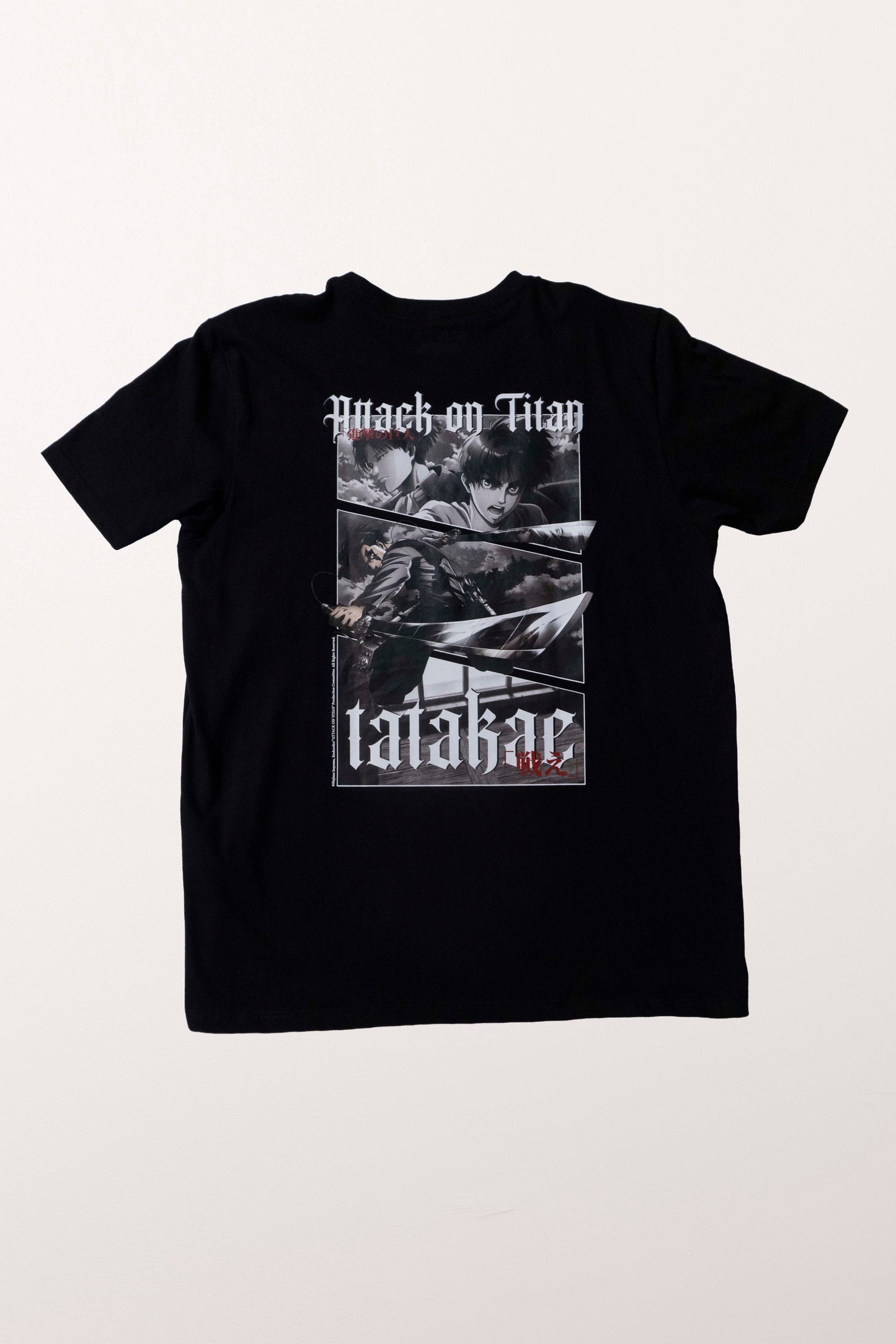 Camiseta Preta Attack on Titan Levi Tatakae