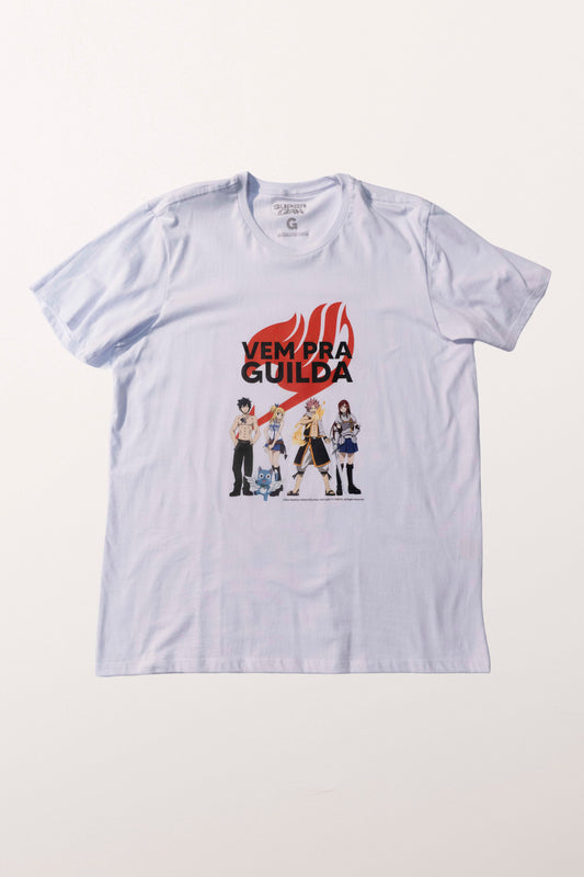 Camiseta Branca FAIRY TAIL Vem Pra Guilda