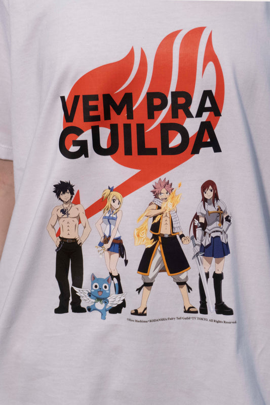 Camiseta Branca FAIRY TAIL Vem Pra Guilda