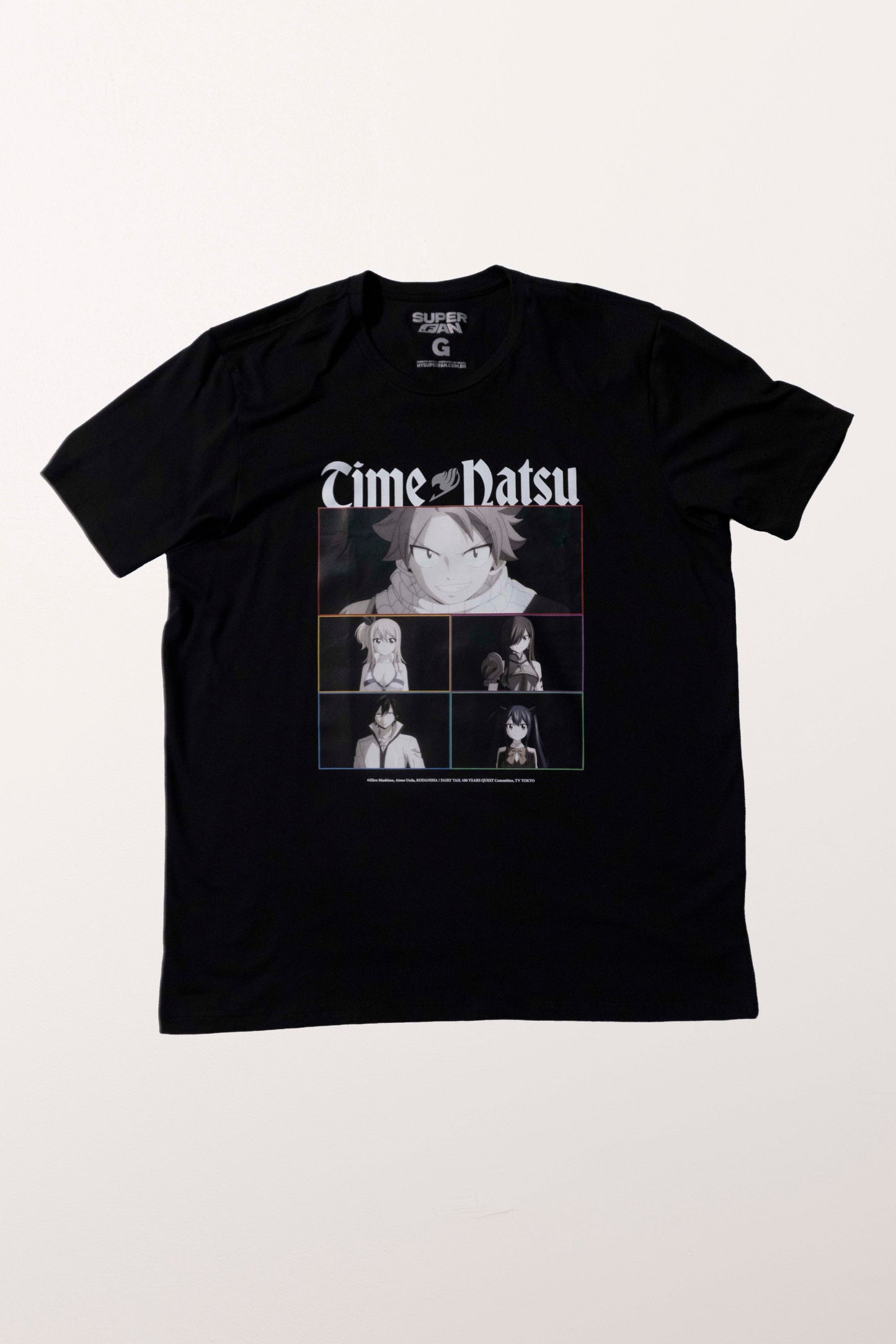 Camiseta Preta FAIRY TAIL 100 YEARS QUEST Time Natsu