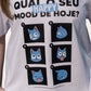 Camiseta Branca FAIRY TAIL Happy "Mood do Dia"