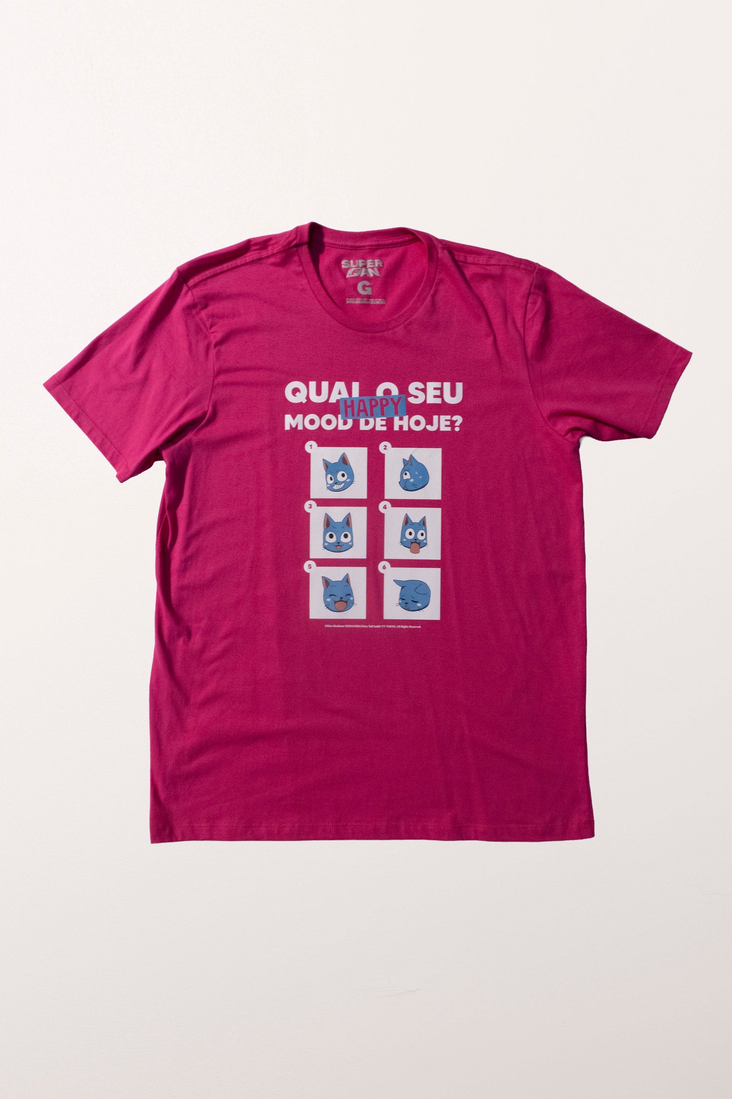 Camiseta Rosa FAIRY TAIL Happy "Mood do Dia"