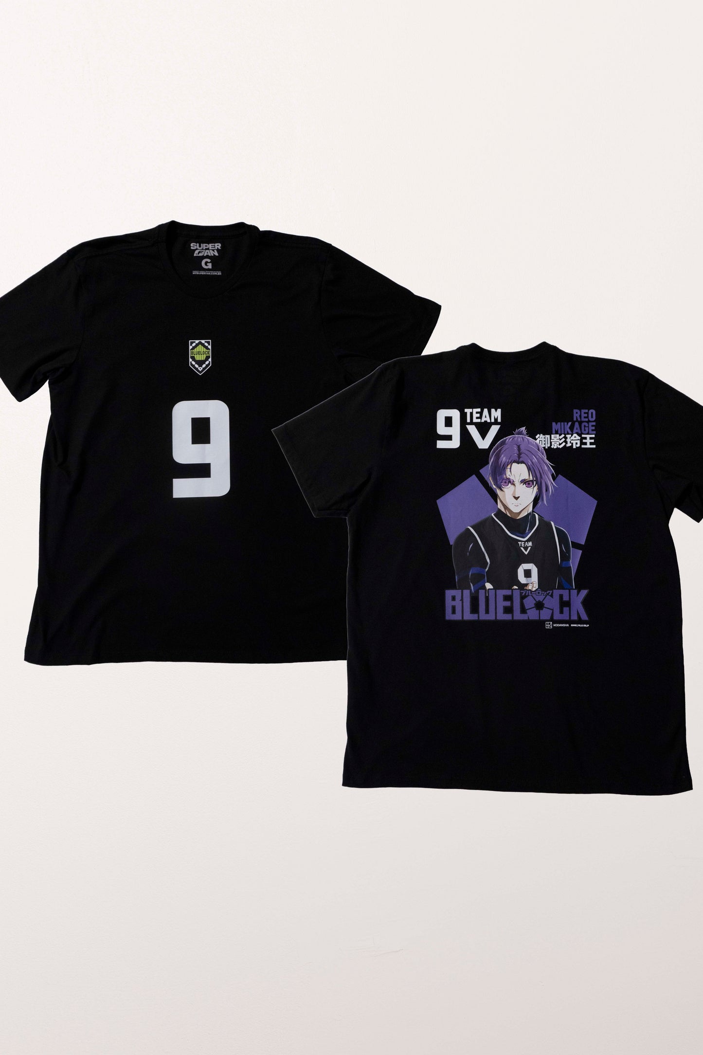Camiseta Preta BLUE LOCK Reo "Time V"