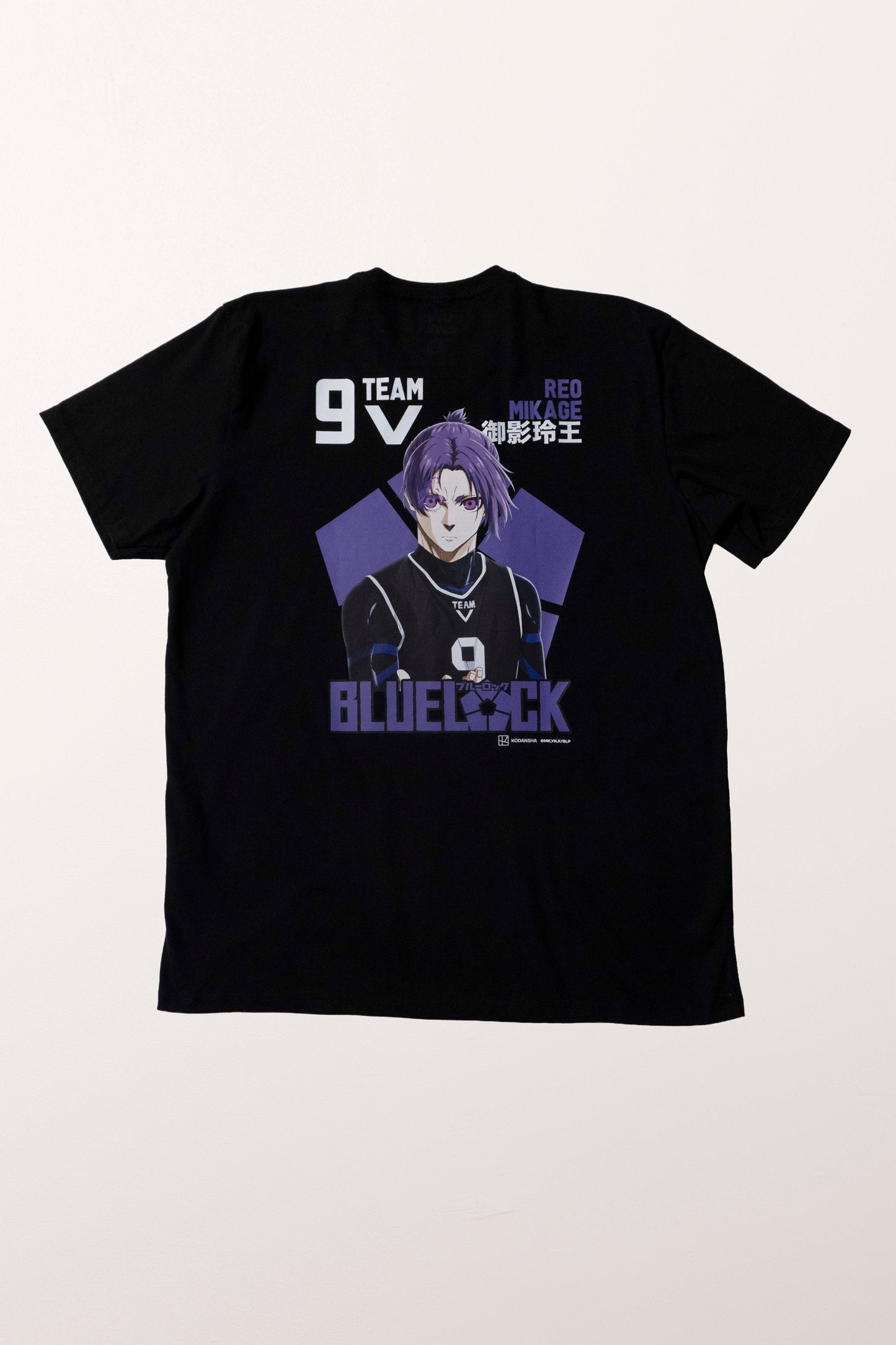 Camiseta Preta BLUE LOCK Reo "Time V"