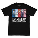 Camiseta Preta Evangelion 2.22 Pilotos