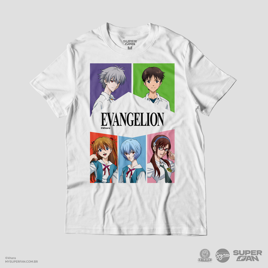 Camiseta Branca Evangelion 2.22 Crianças Escolhidas