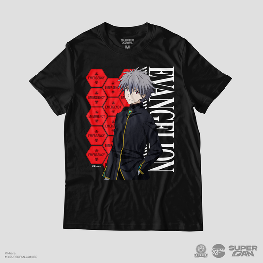 Camiseta Preta Evangelion 3.0+1.0 NERV Kaworu