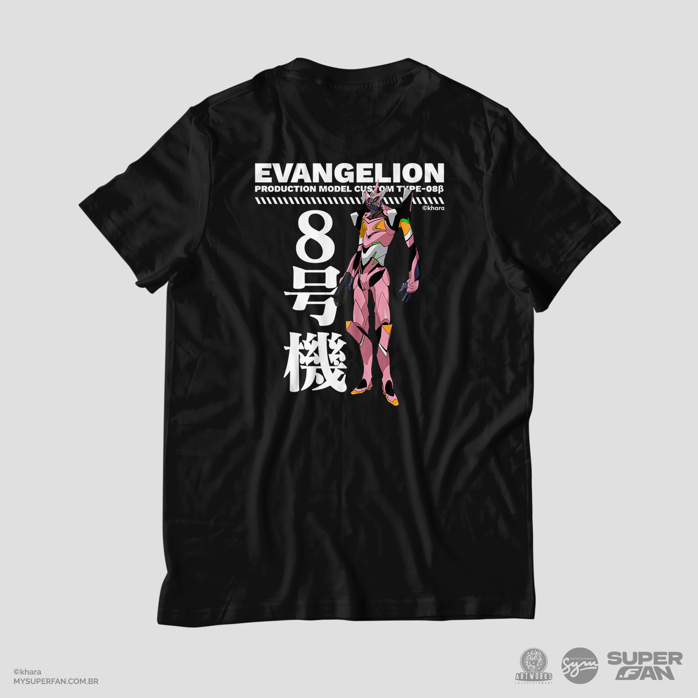 Camiseta Preta Evangelion 2.22 EVA-08β