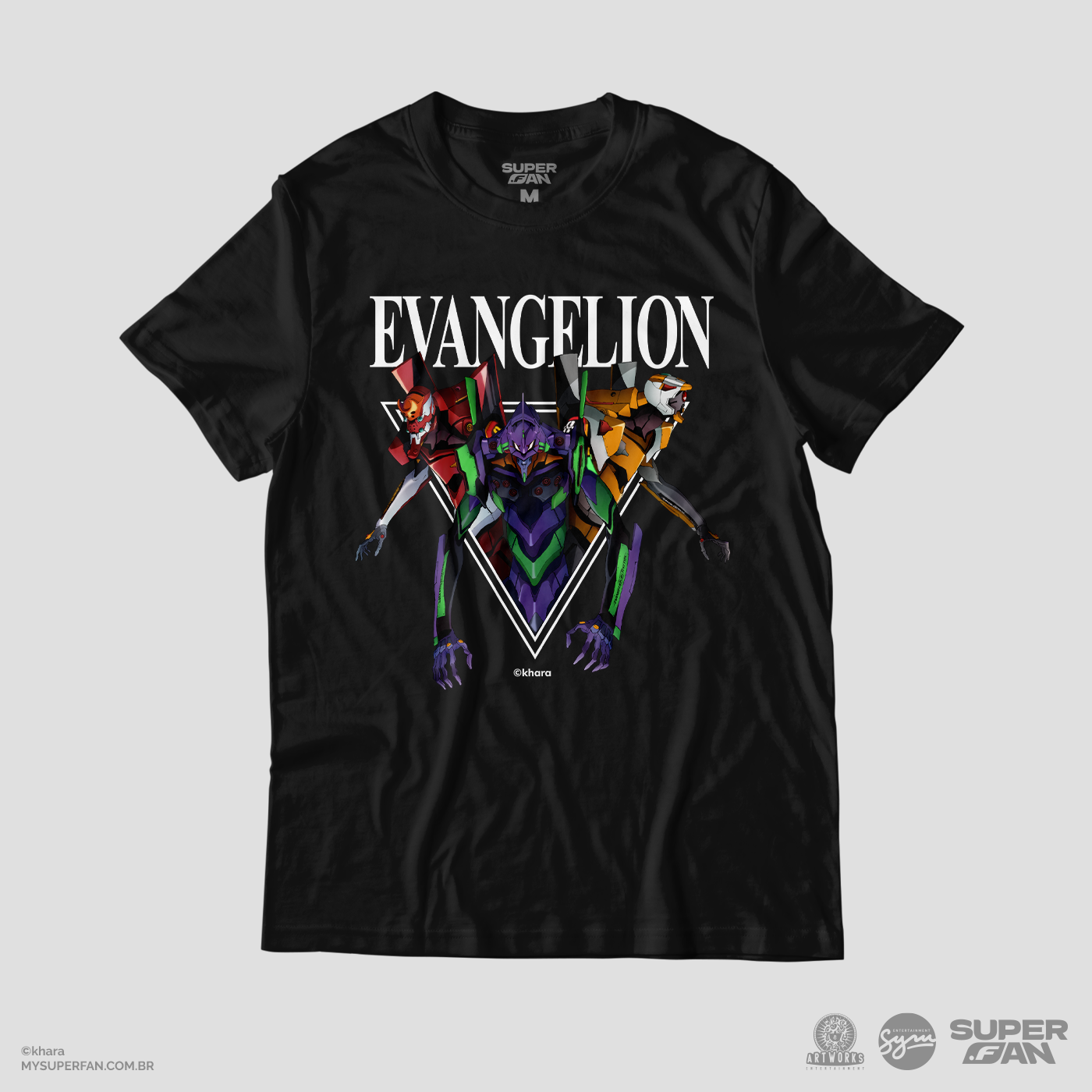 Camiseta Preta Evangelion 2.22 Trio de Combate