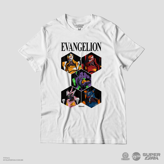 Camiseta Branca Evangelion 2.22 EVAs