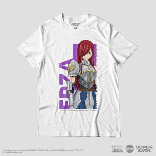 Camiseta Branca FAIRY TAIL 100 YEARS QUEST Erza Scarlet