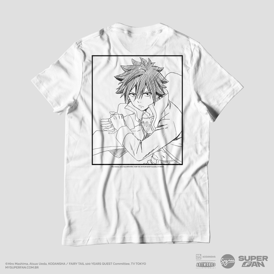 Camiseta Branca FAIRY TAIL 100 YEARS QUEST Gray "Line Art"
