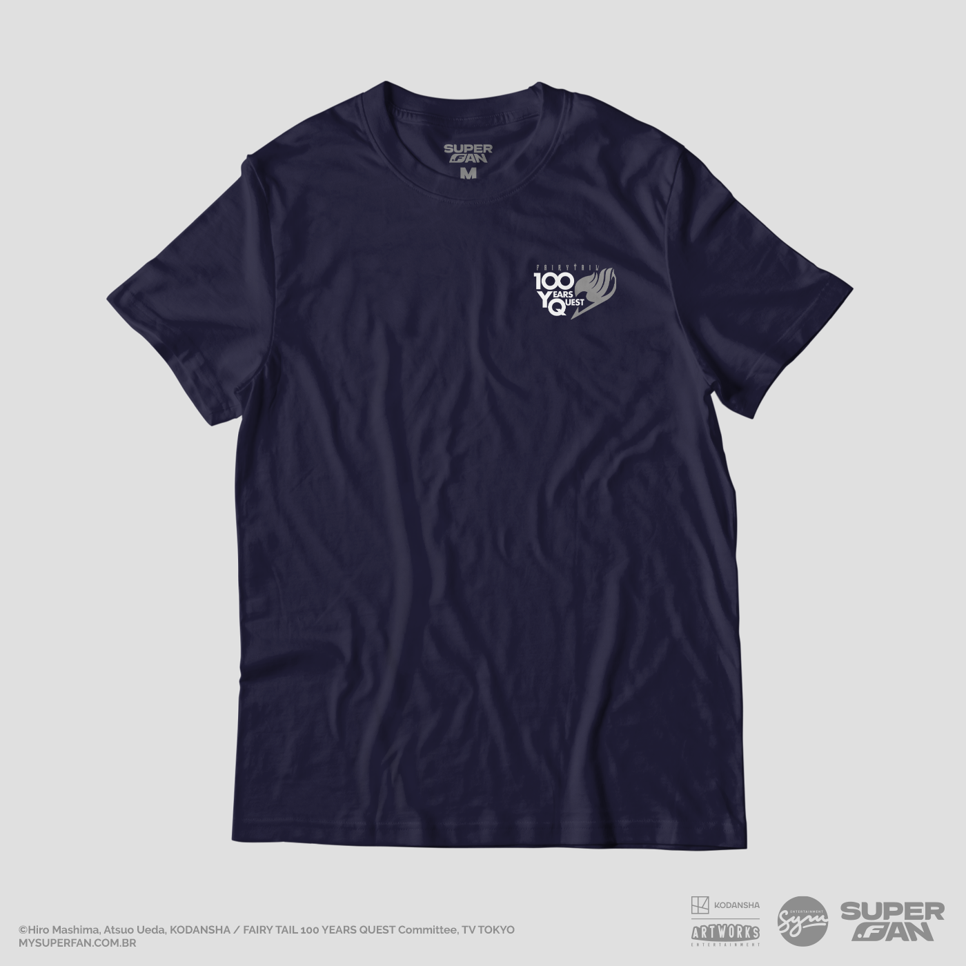Camiseta Azul Marinho FAIRY TAIL 100 YEARS QUEST Gray "Line Art"