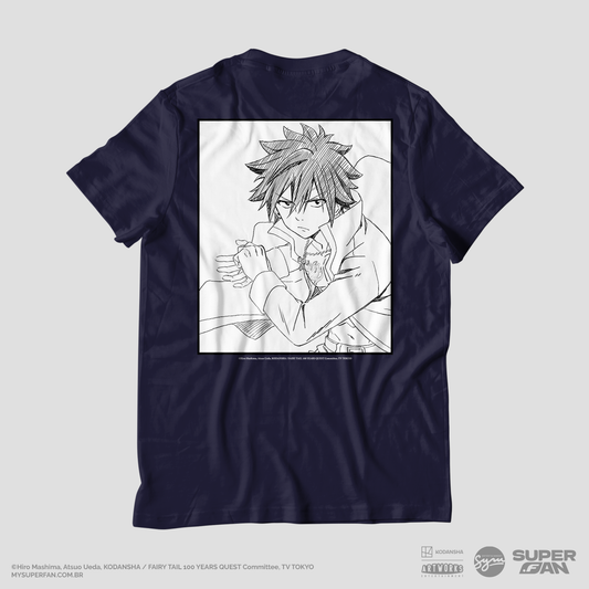 Camiseta Azul Marinho FAIRY TAIL 100 YEARS QUEST Gray "Line Art"