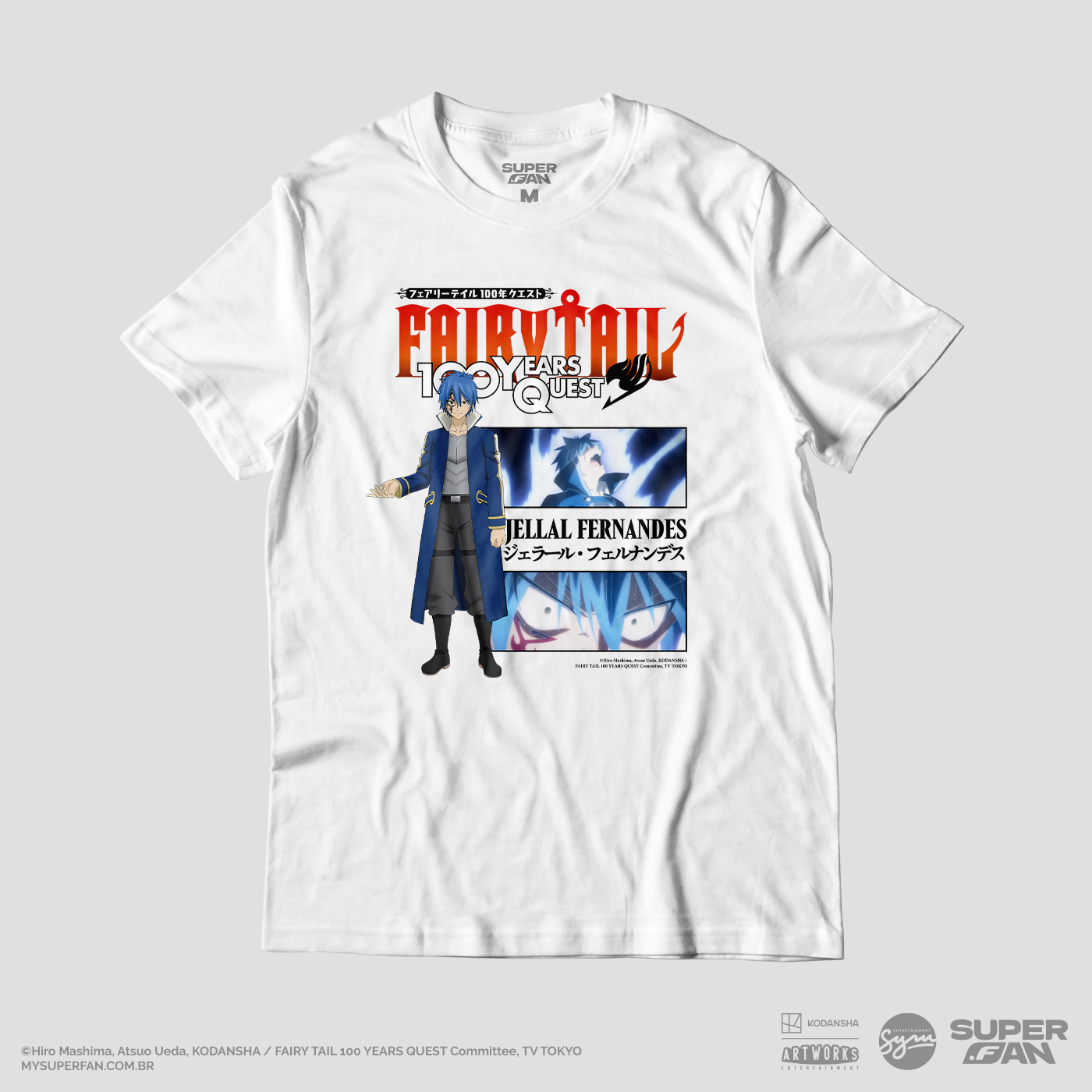 Camiseta Branca FAIRY TAIL 100 YEARS QUEST Jellal "Momentos Marcantes"