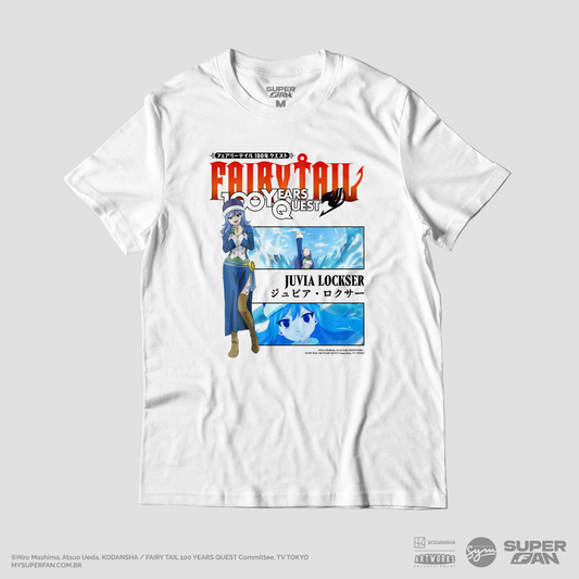 Camiseta Branca FAIRY TAIL 100 YEARS QUEST Juvia "Momentos Marcantes"