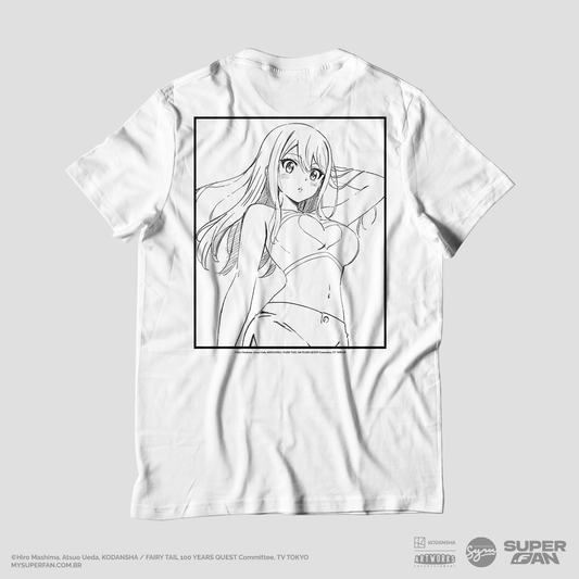 Camiseta Branca FAIRY TAIL 100 YEARS QUEST Lucy "Line Art"