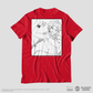 Camiseta Vermelha FAIRY TAIL 100 YEARS QUEST Natsu "Line Art"