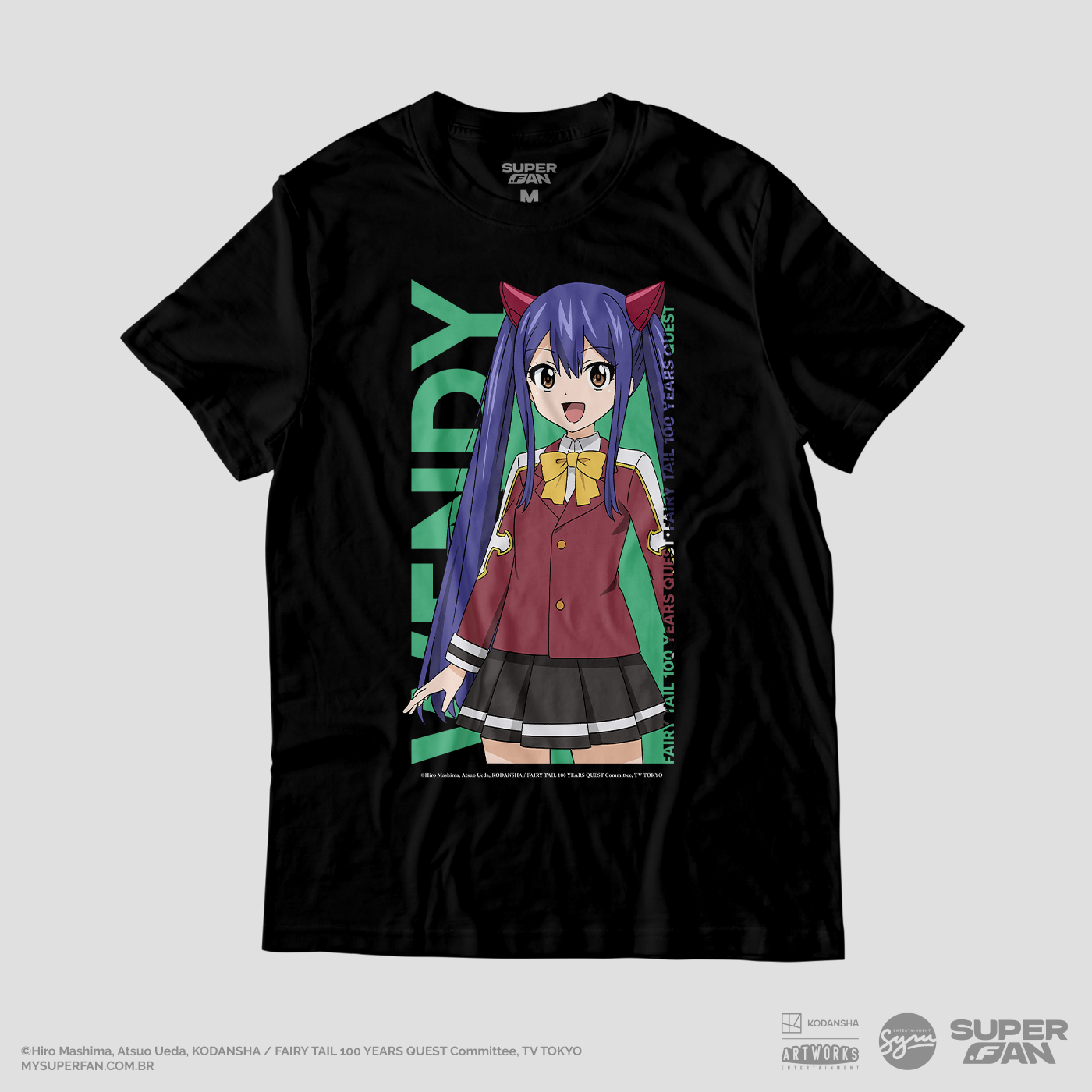 Camiseta Preta FAIRY TAIL 100 YEARS QUEST Wendy Marvell