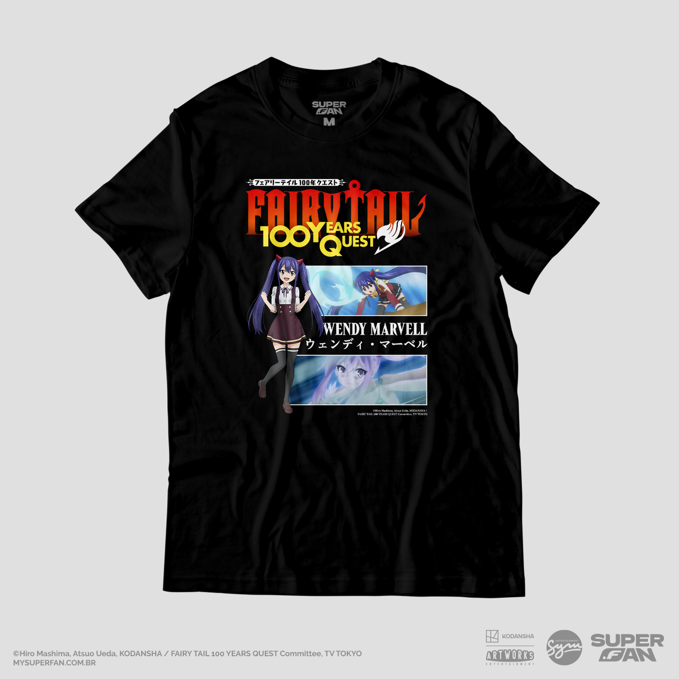 Camiseta Preta FAIRY TAIL 100 YEARS QUEST Wendy "Momentos Marcantes"