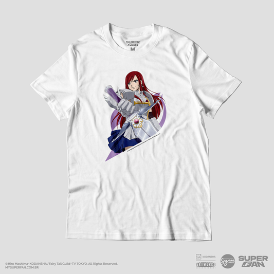 Camiseta Branca FAIRY TAIL Erza Scarlet "Clássica"
