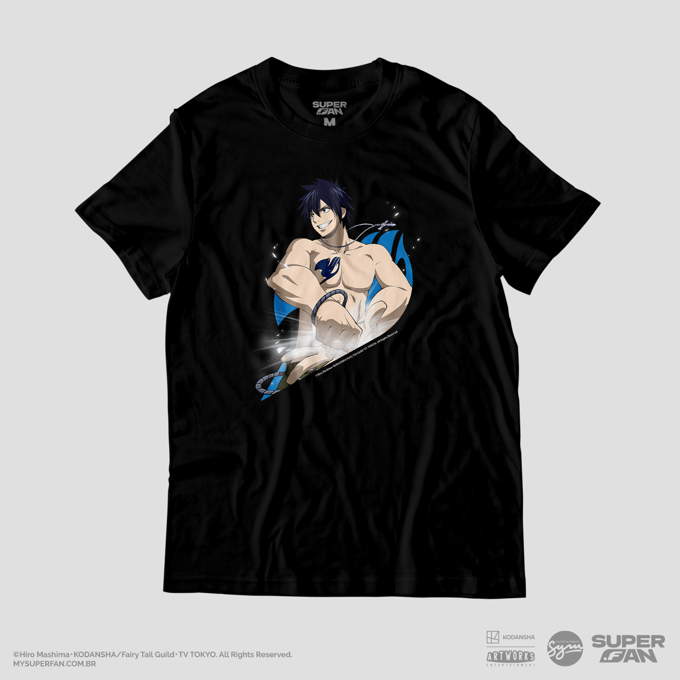 Camiseta Preta FAIRY TAIL Gray Fullbuster "Clássico"