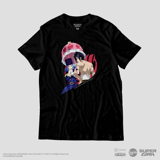 Camiseta Preta FAIRY TAIL Gray & Juvia